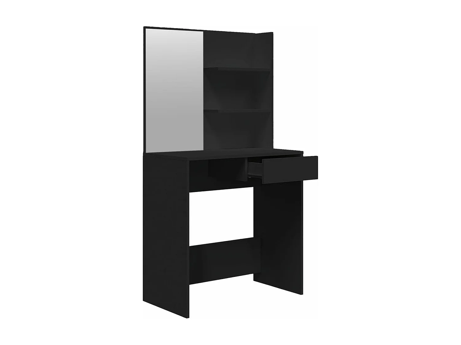 Tocador con espejo negro 74,5x40x141 cm