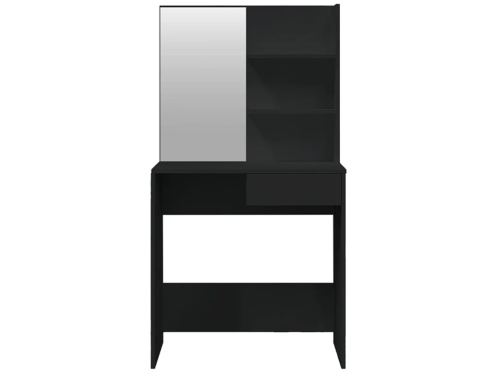 Toeletta con Specchio Nero 74,5x40x141 cm