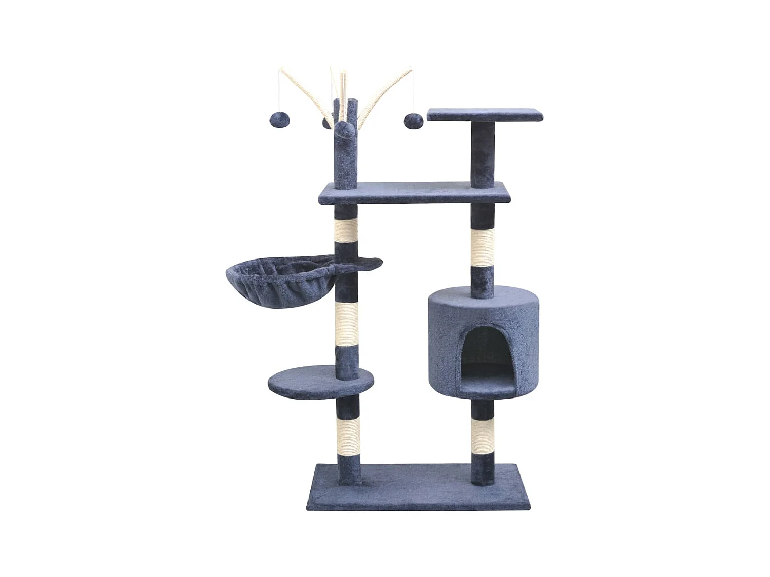 Arbre à chat avec griffoirs en sisal 125 cm Bleu foncé