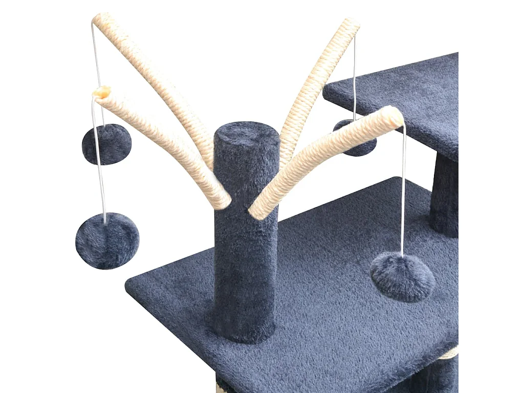 Arbre à chat avec griffoirs en sisal 125 cm Bleu foncé