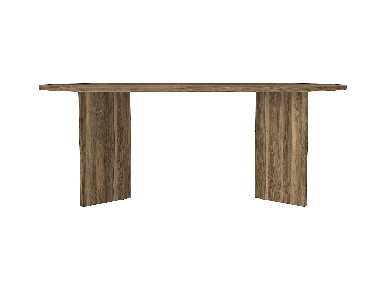 Eettafel 8 plaatsen - Donker naturel - TOPANIA