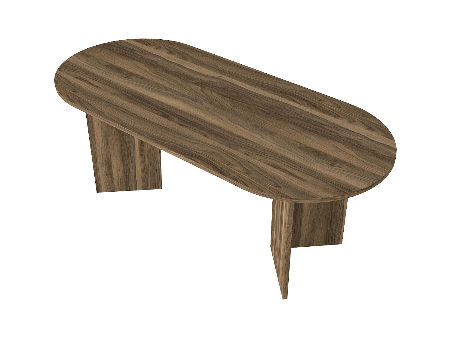 Eettafel 8 plaatsen - Donker naturel - TOPANIA