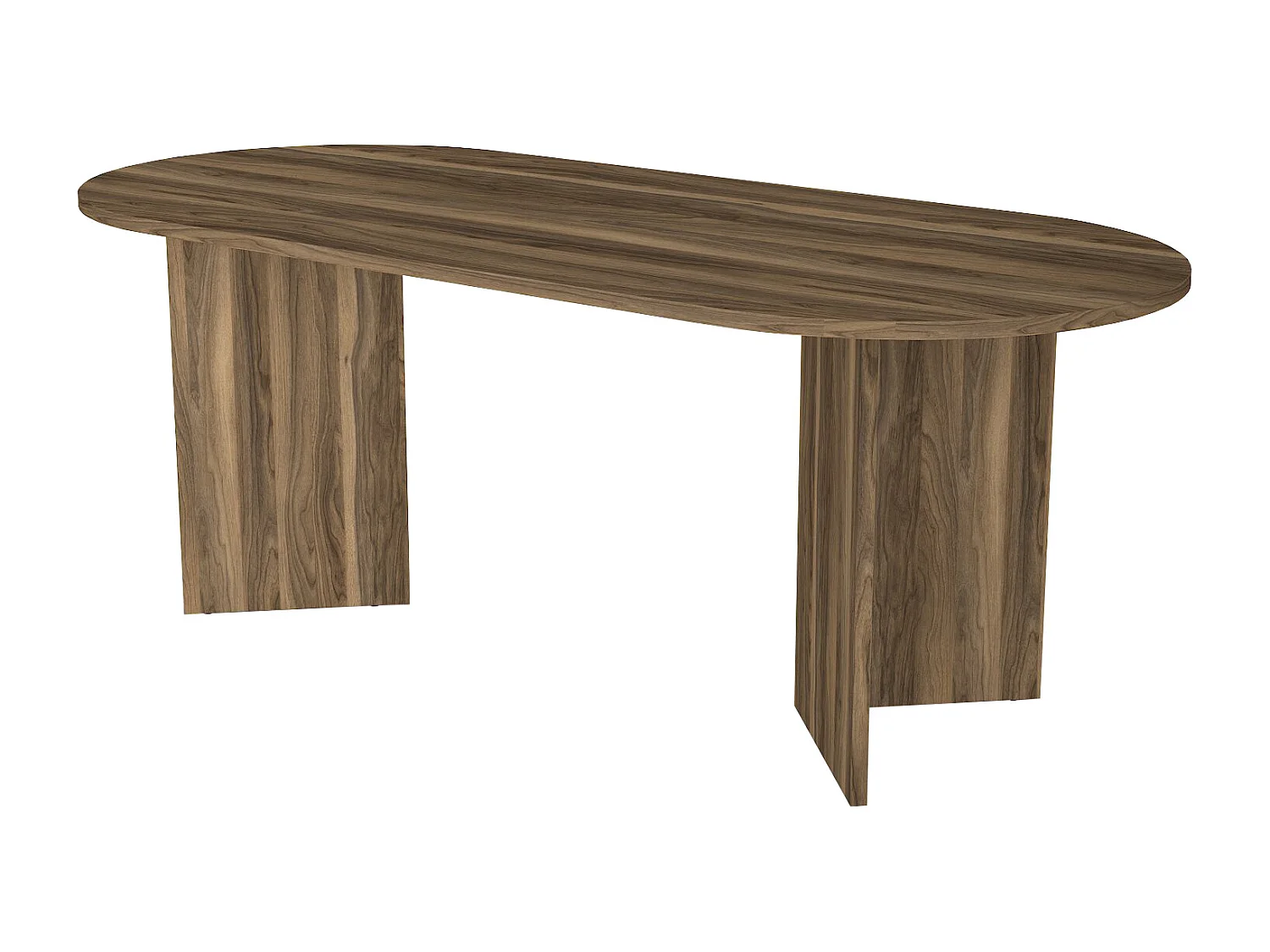 Table à manger 8 personnes - Naturel foncé - TOPANIA