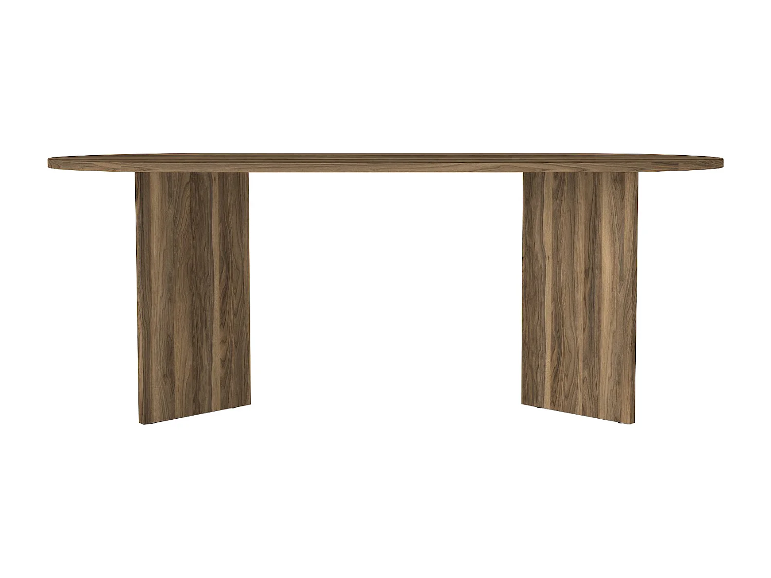 Table à manger 8 personnes - Naturel foncé - TOPANIA