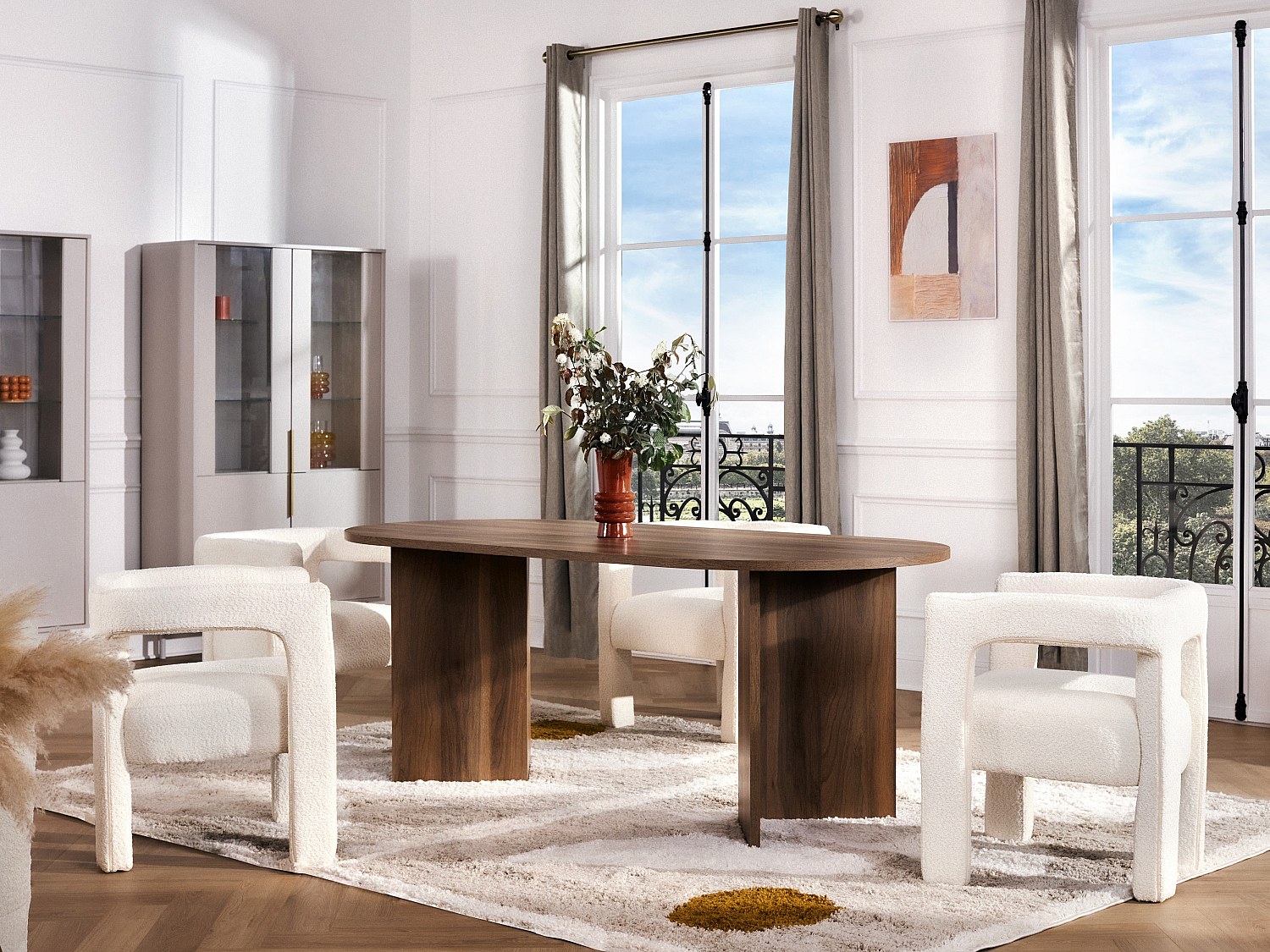 Esstisch 8 Personen - Holzfarben dunkel - TOPANIA günstig online kaufen