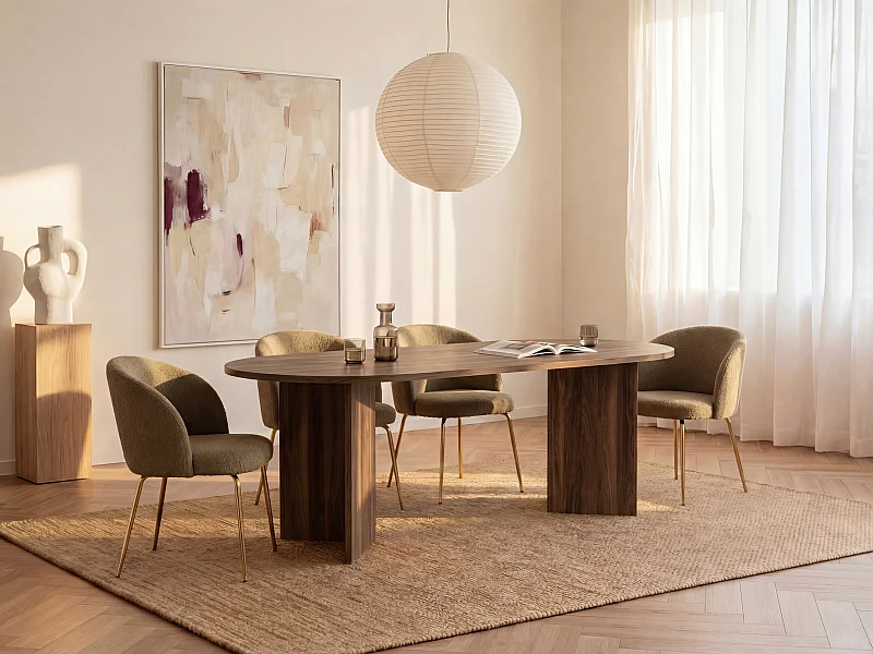 Esstisch 8 Personen - Holzfarben dunkel - TOPANIA