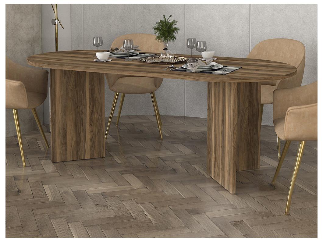 Esstisch 8 Personen - Holzfarben dunkel - TOPANIA