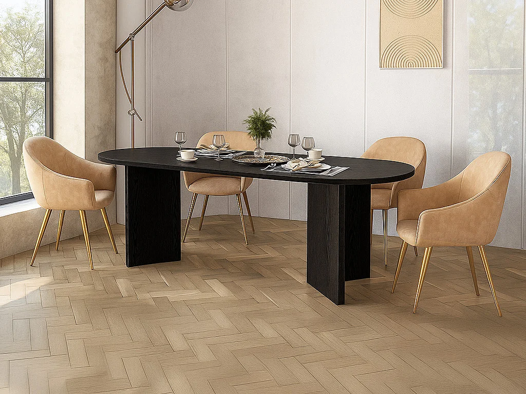 Tavolo da pranzo 8 persone Nero - TOPANIA