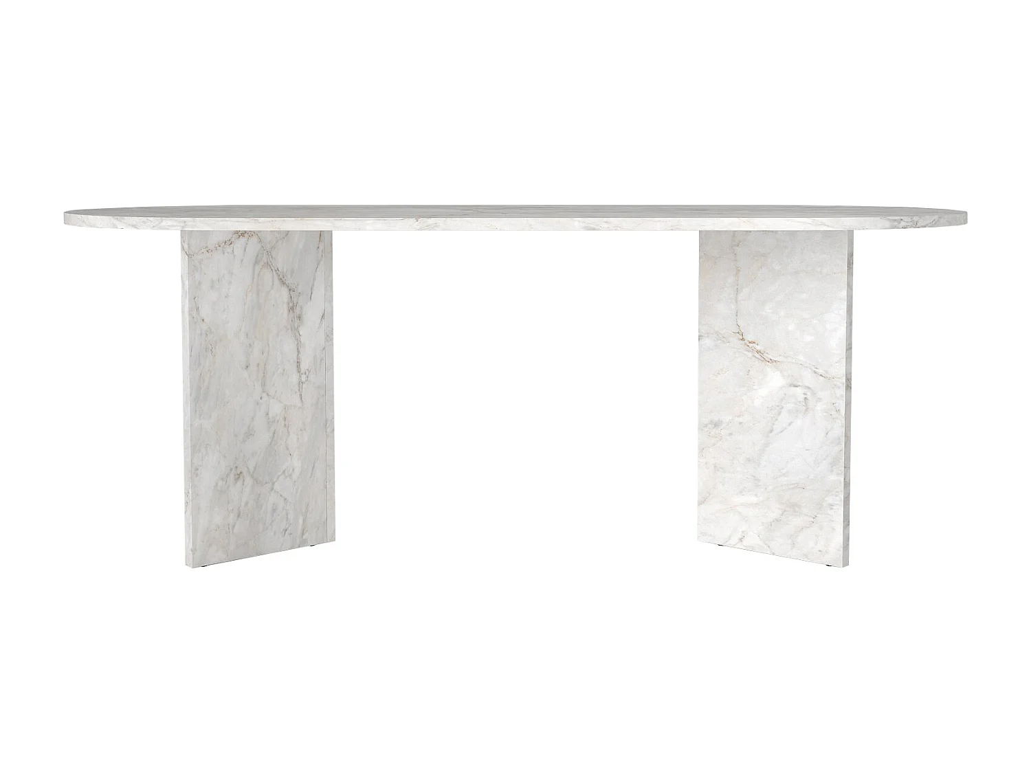 Tavolo da pranzo 8 persone Effetto marmo Bianco - TOPANIA