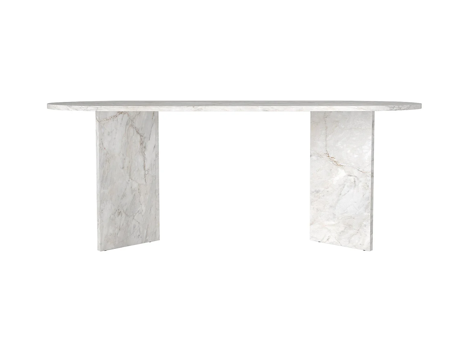 Mesa comedor 8 personas - Efecto mármol blanco - TOPANIA