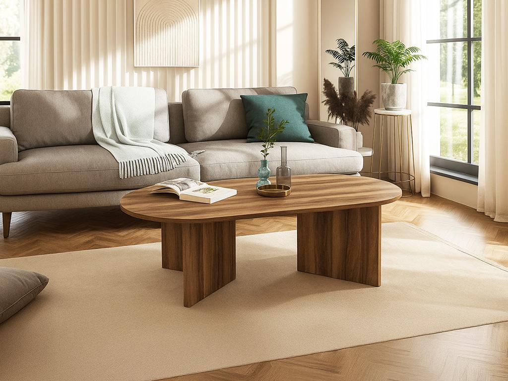 Couchtisch - Holzfarben dunkel - TOPANIA günstig online kaufen