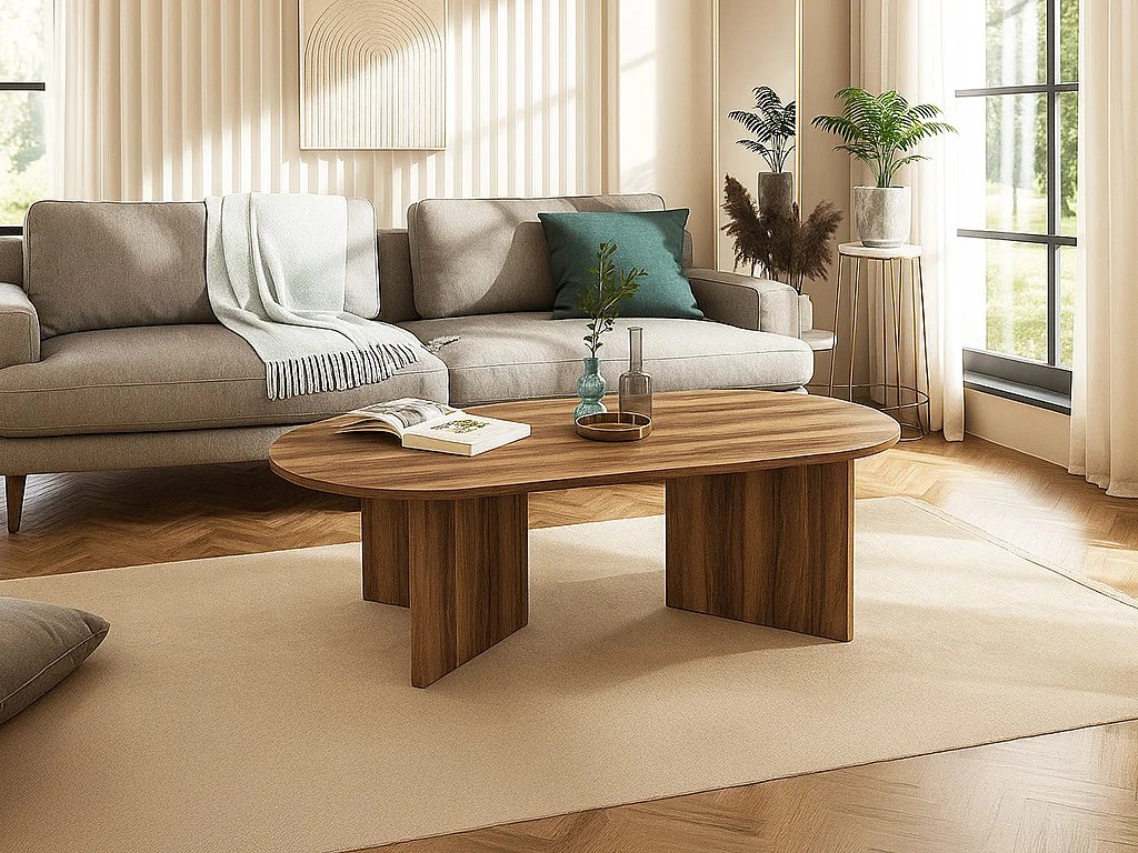 Table basse - Naturel foncé - TOPANIA