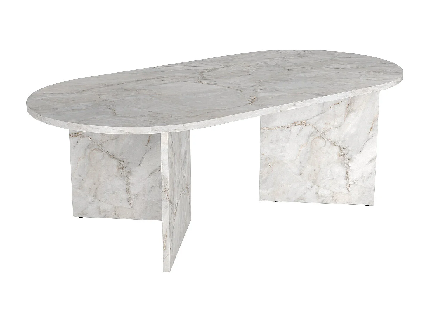 Mesa de centro - Efecto mármol blanco - TOPANIA