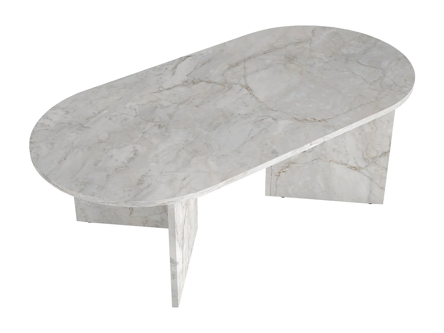 Mesa de centro - Efecto mármol blanco - TOPANIA