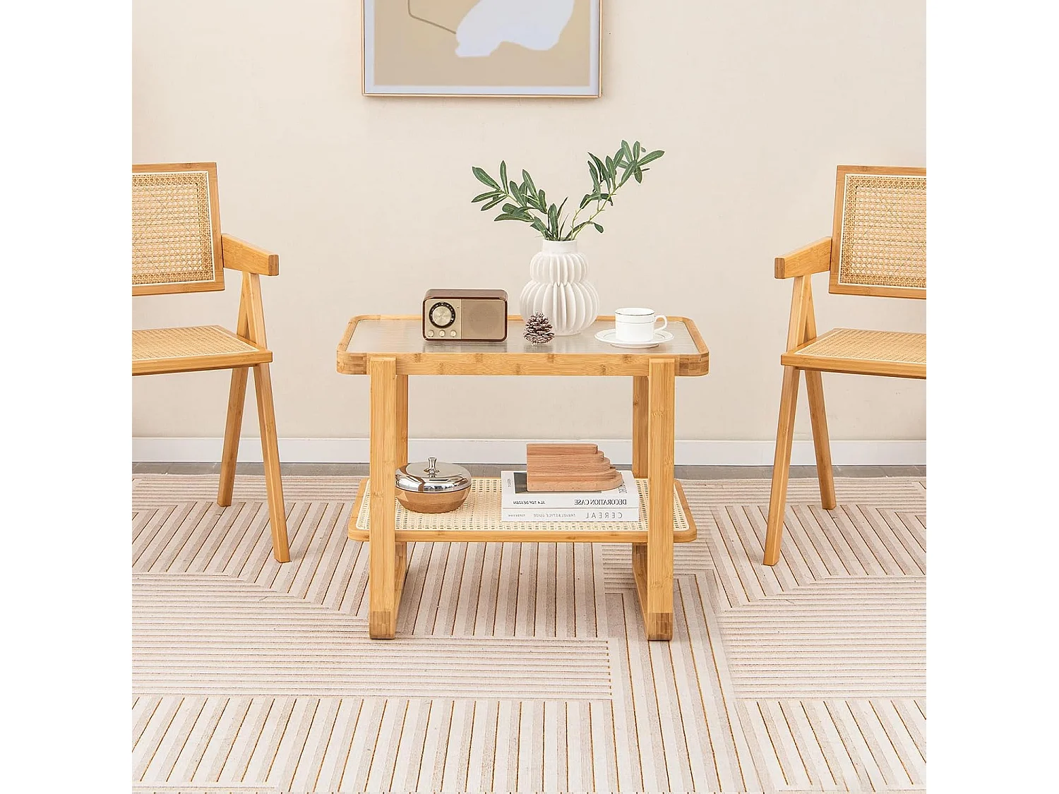 Beistelltisch, Glas, 70,5 x 44,5 x 54,5 cm