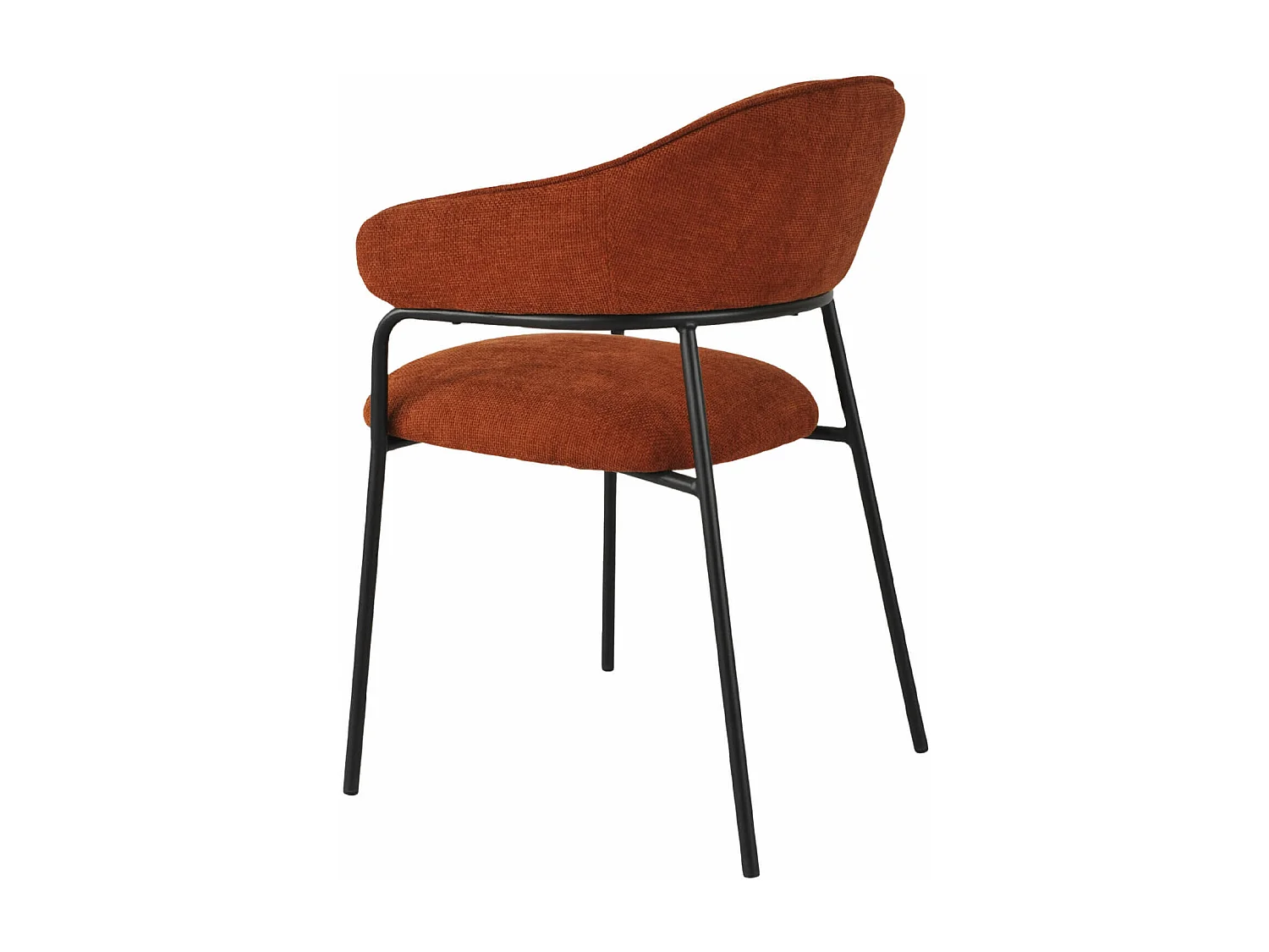 Cadeiras Rebecca Mobili Dombeya 82,5x57x56,5 Tecido de Poliéster Aço Laranja Preto Moderno CONJUNTO 2 peças