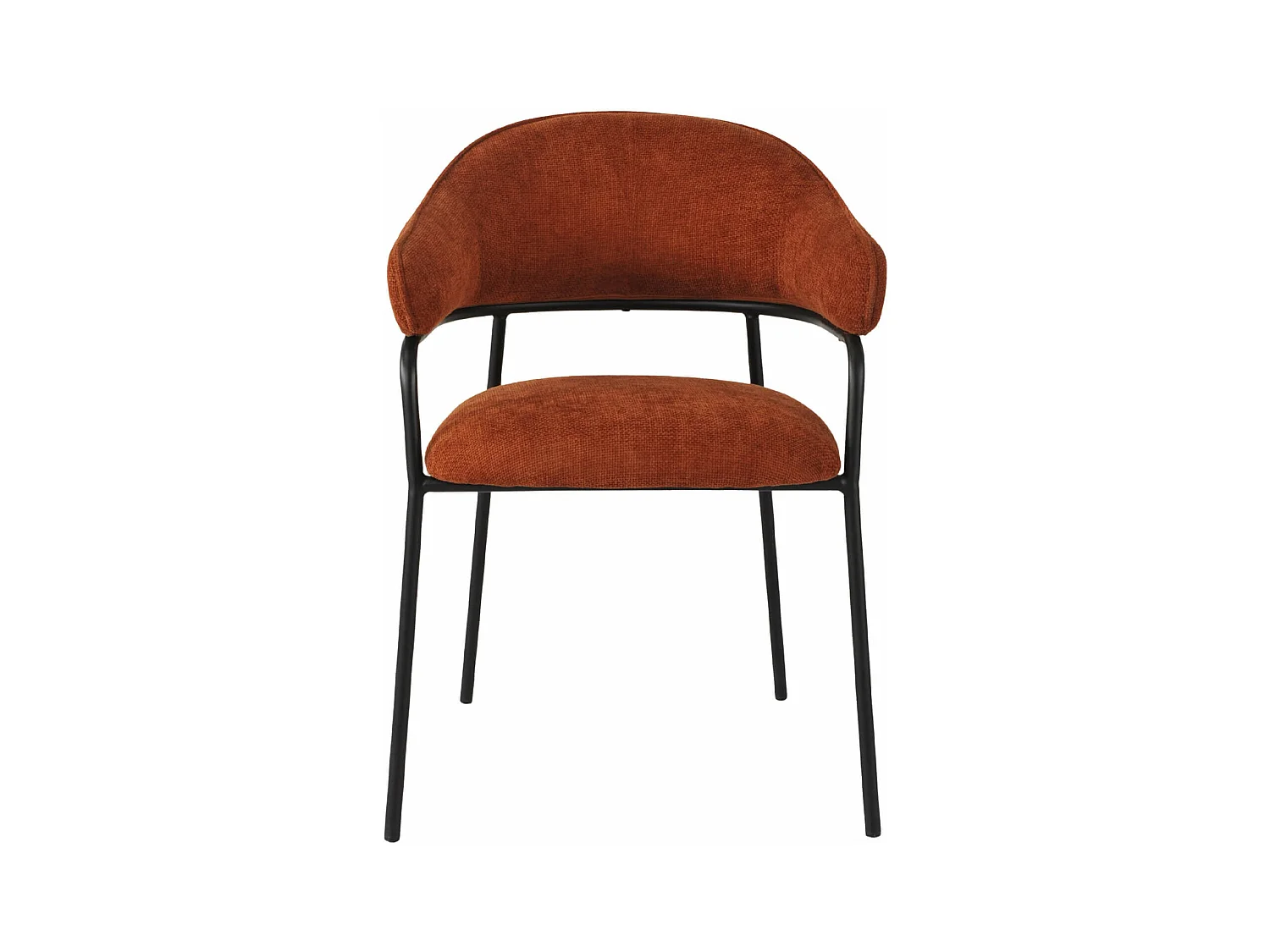 Chaises Dombeya 82,5x57x56,5 Tissu Polyester Acier Orange Noir Moderne ENSEMBLE 2 pièces
