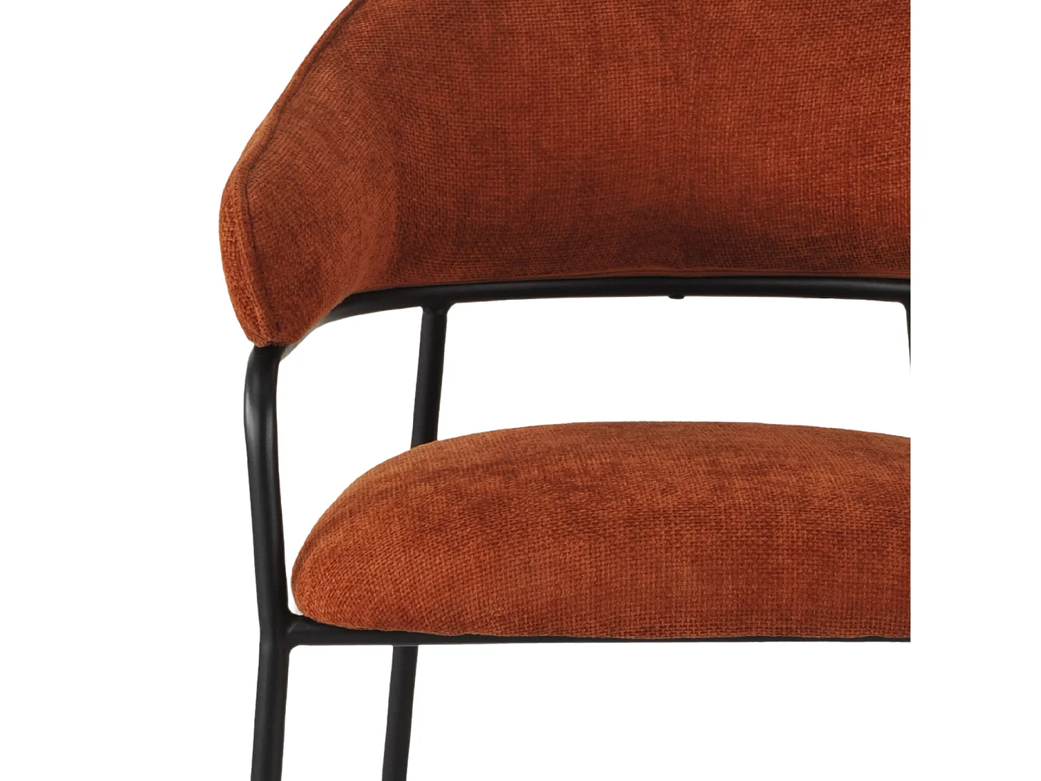 Cadeiras Rebecca Mobili Dombeya 82,5x57x56,5 Tecido de Poliéster Aço Laranja Preto Moderno CONJUNTO 2 peças