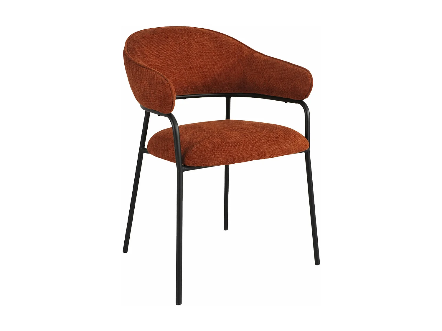 Cadeiras Rebecca Mobili Dombeya 82,5x57x56,5 Tecido de Poliéster Aço Laranja Preto Moderno CONJUNTO 2 peças