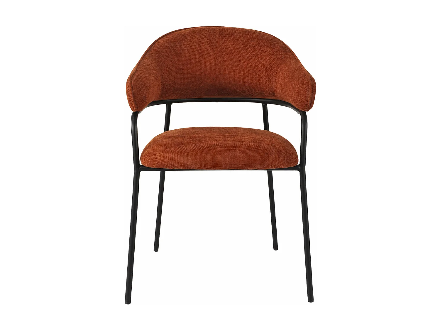 Cadeiras Rebecca Mobili Dombeya 82,5x57x56,5 Tecido de Poliéster Aço Laranja Preto Moderno CONJUNTO 2 peças