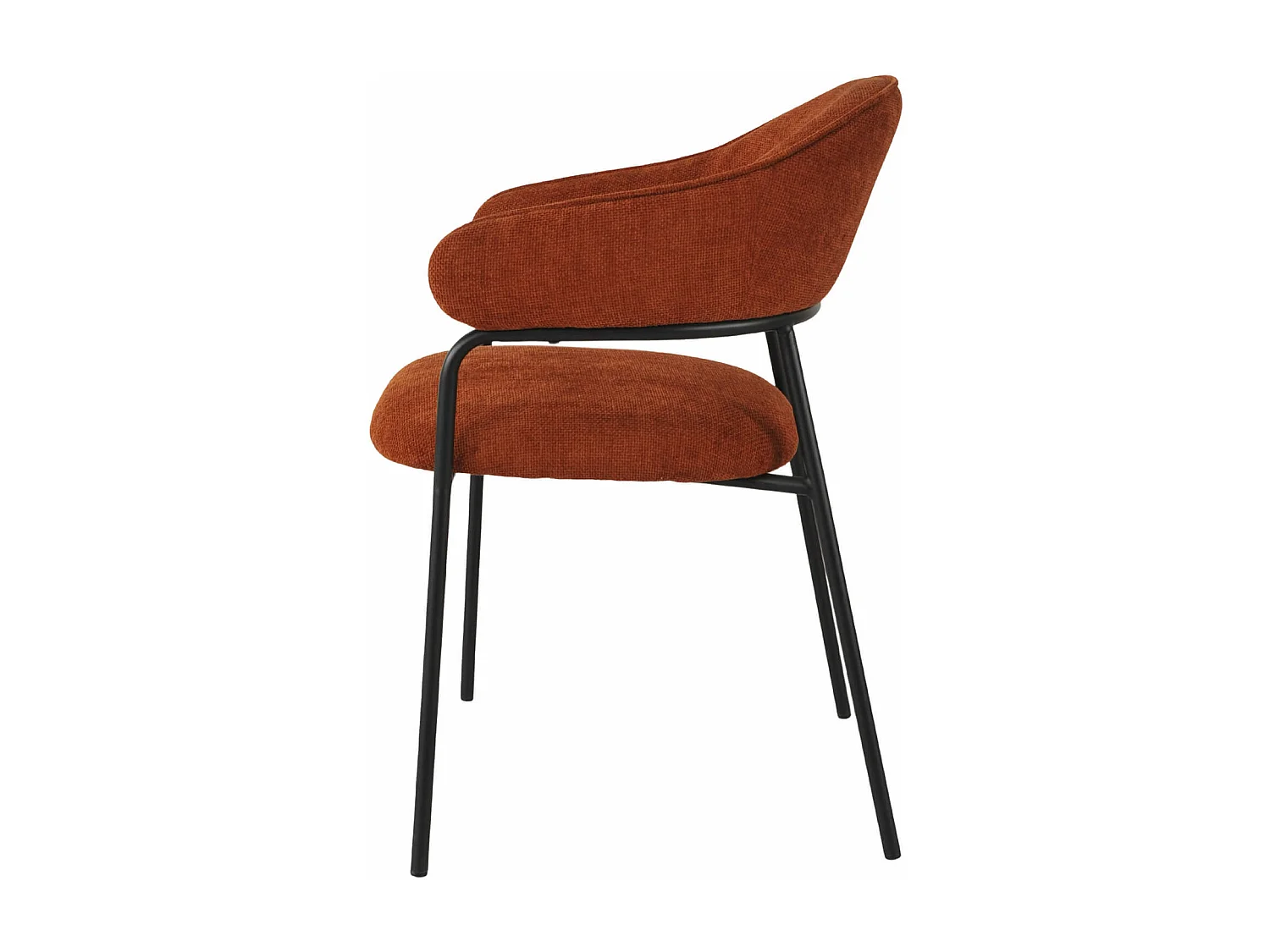 Cadeiras Rebecca Mobili Dombeya 82,5x57x56,5 Tecido de Poliéster Aço Laranja Preto Moderno CONJUNTO 2 peças