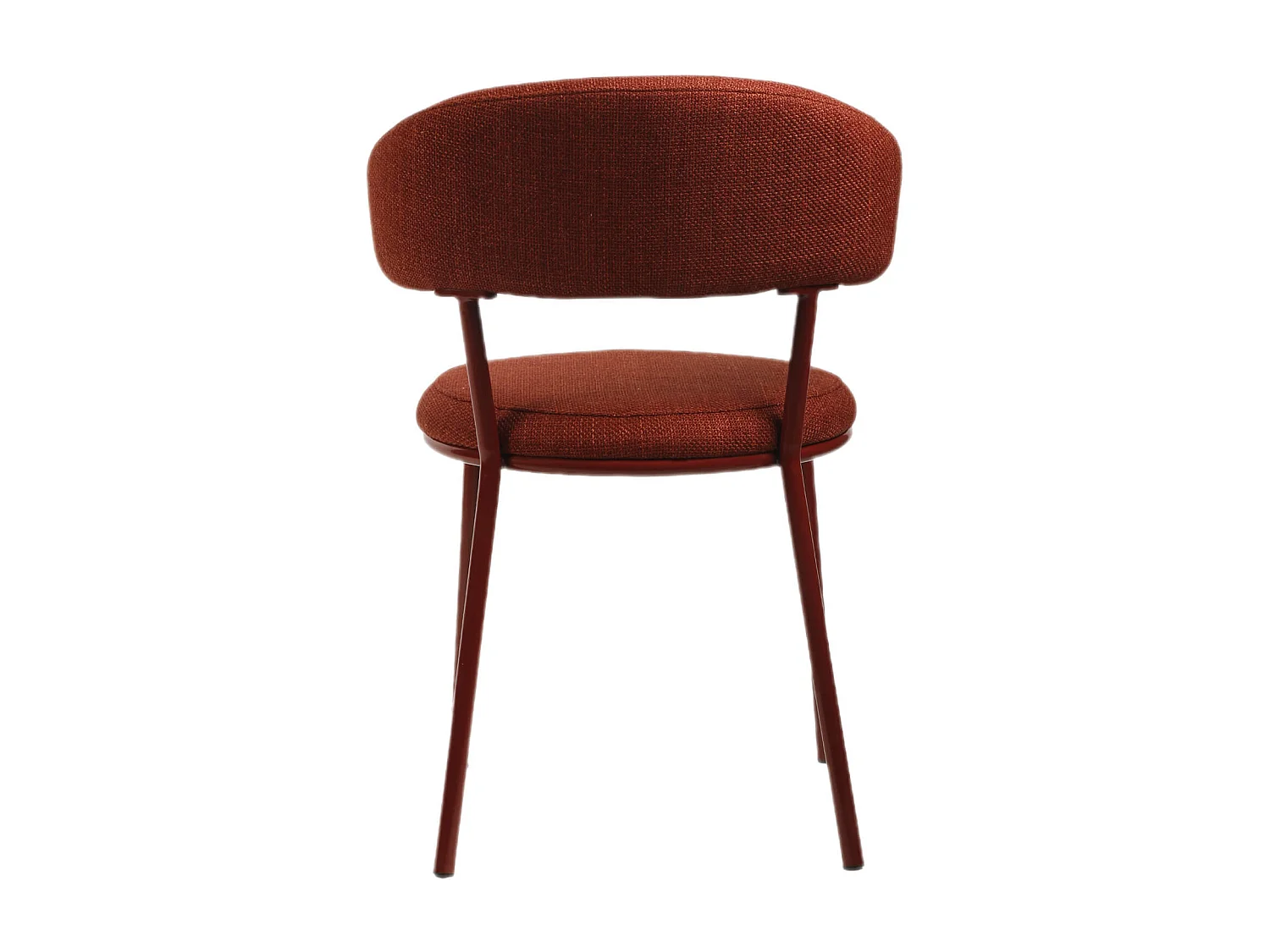 Sedie Rebecca Mobili Talong 80,5x47,5x57,5 Tessuto Poliestere Acciaio Rosso Moderno SET 2 pezzi