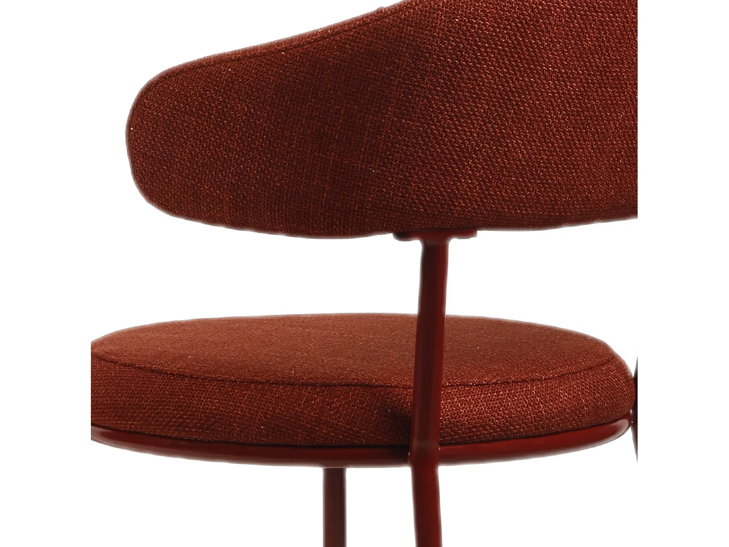 Sedie Rebecca Mobili Talong 80,5x47,5x57,5 Tessuto Poliestere Acciaio Rosso Moderno SET 2 pezzi