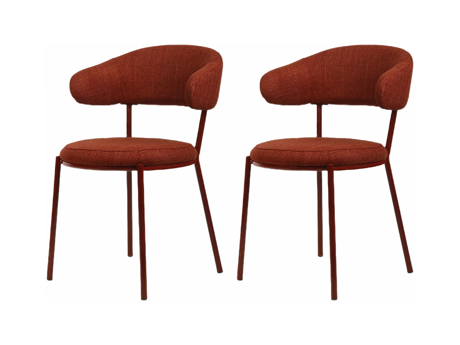 Chaises Talong 80,5x47,5x57,5 Tissu Polyester Acier Rouge Moderne ENSEMBLE 2 pièces