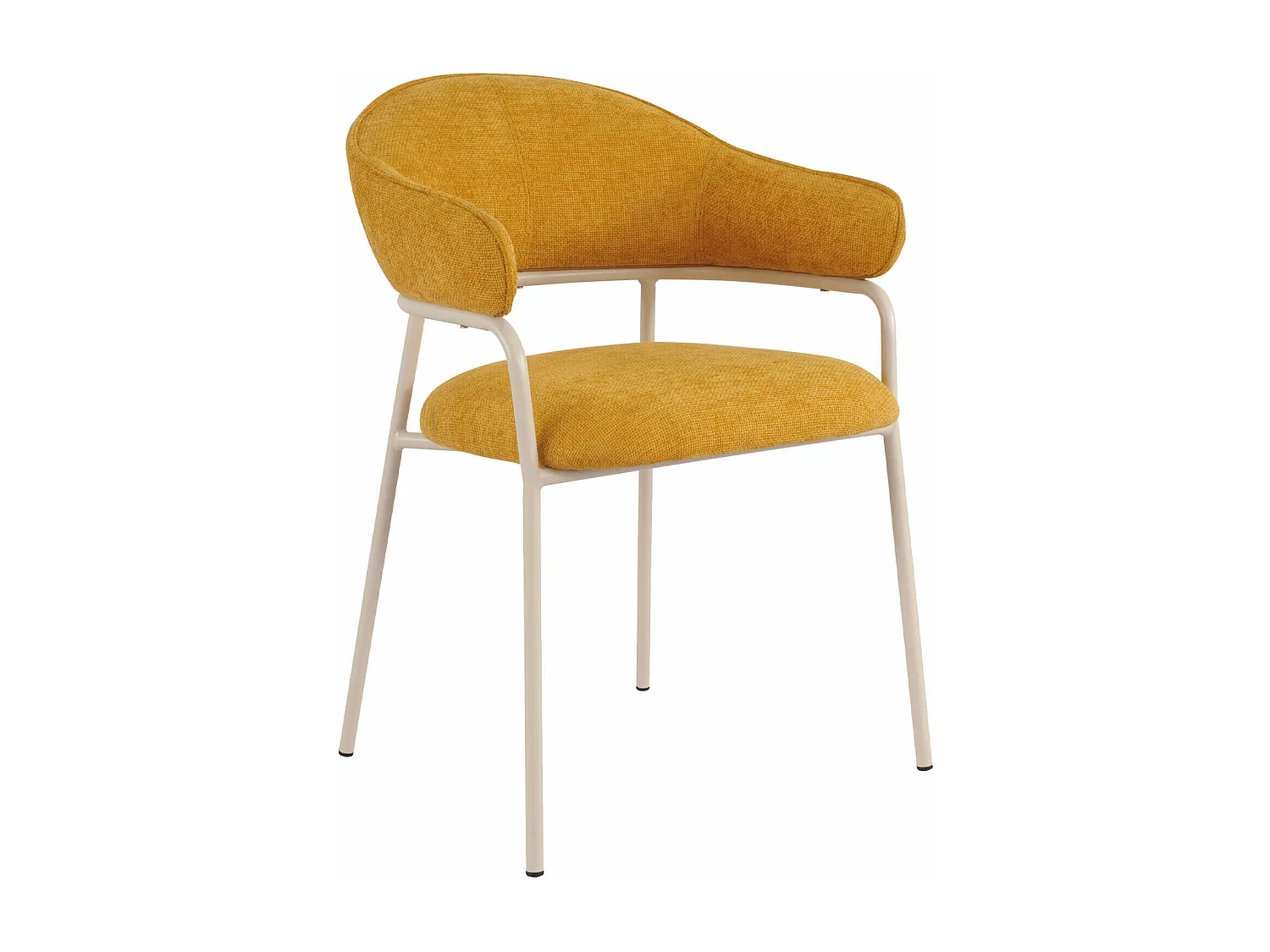 Sedie Rebecca Mobili Piesang 82,5x57x56,5 Tessuto Poliestere Acciaio Giallo Bianco Moderno SET 2 pezzi