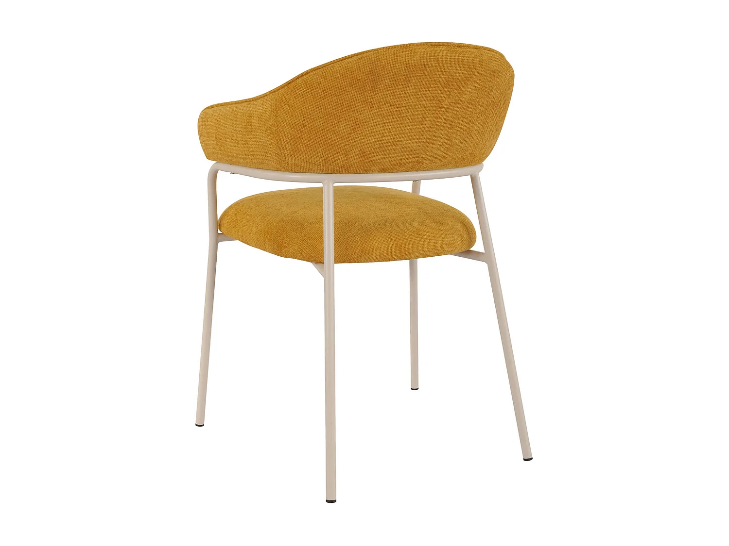 Sedie Rebecca Mobili Piesang 82,5x57x56,5 Tessuto Poliestere Acciaio Giallo Bianco Moderno SET 2 pezzi