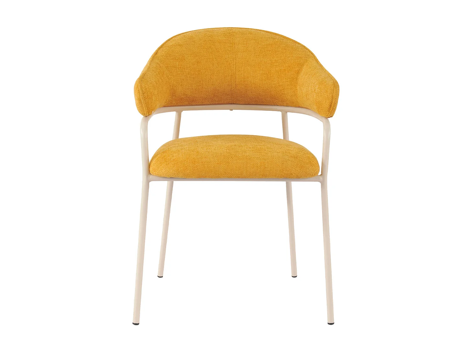 Sedie Rebecca Mobili Piesang 82,5x57x56,5 Tessuto Poliestere Acciaio Giallo Bianco Moderno SET 2 pezzi