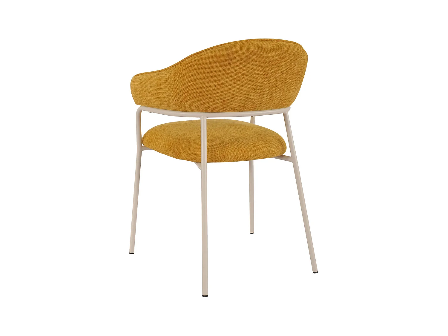 Chaises Piesang 82,5x57x56,5 Tissu Polyester Acier Jaune Blanc Moderne ENSEMBLE 2 pièces