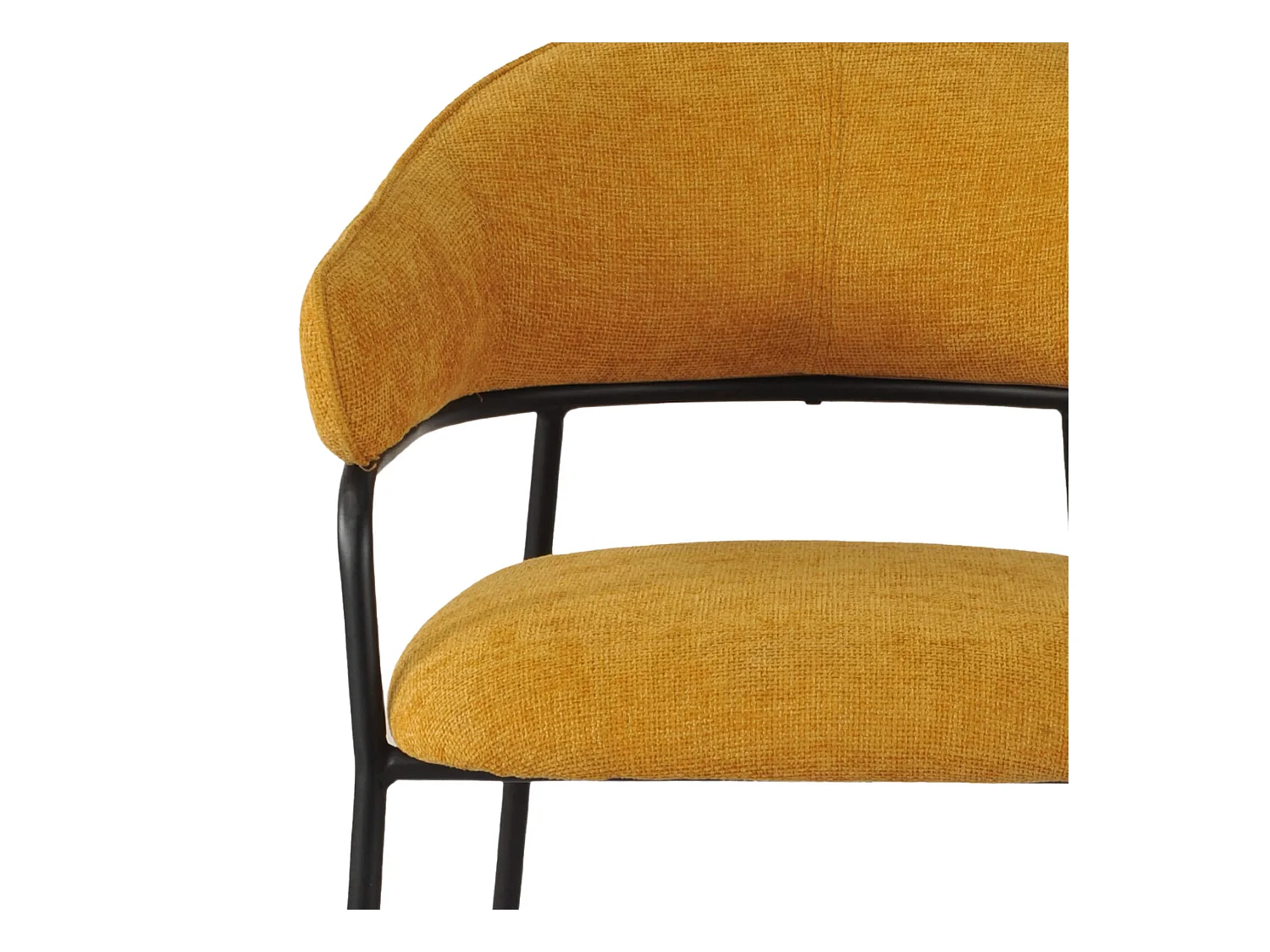 Sedie Rebecca Mobili Kadid 82,5x57x56,5 Tessuto Poliestere Acciaio Giallo Nero Moderno SET 2 pezzi
