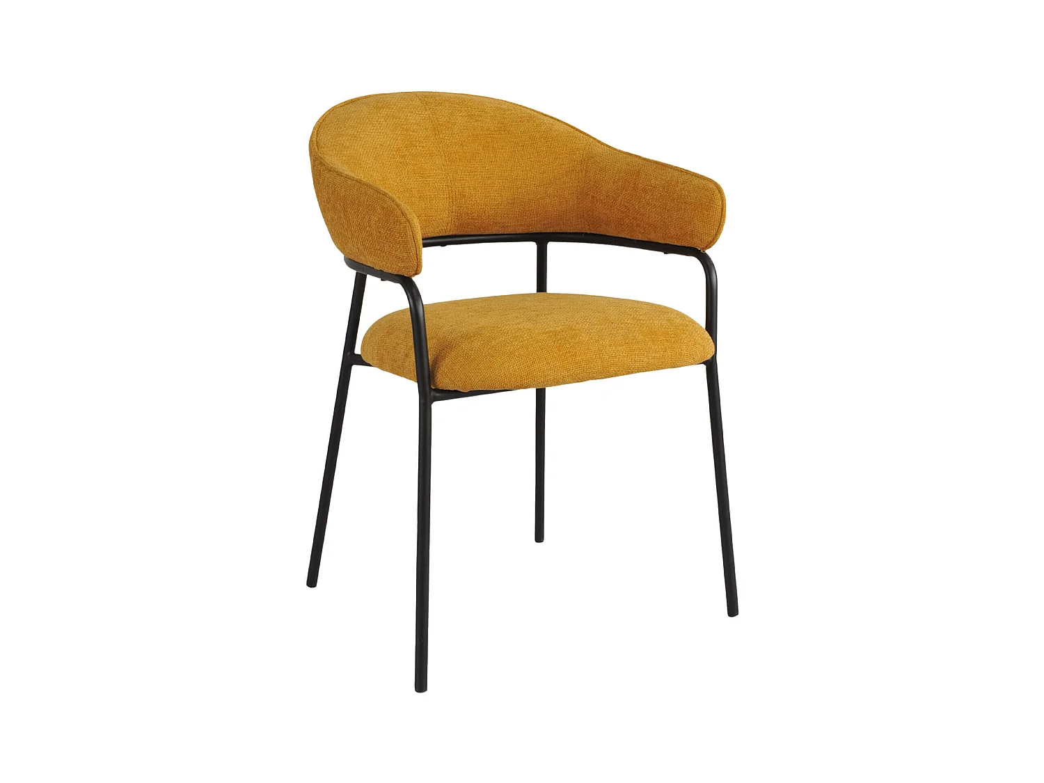 Sedie Rebecca Mobili Kadid 82,5x57x56,5 Tessuto Poliestere Acciaio Giallo Nero Moderno SET 2 pezzi