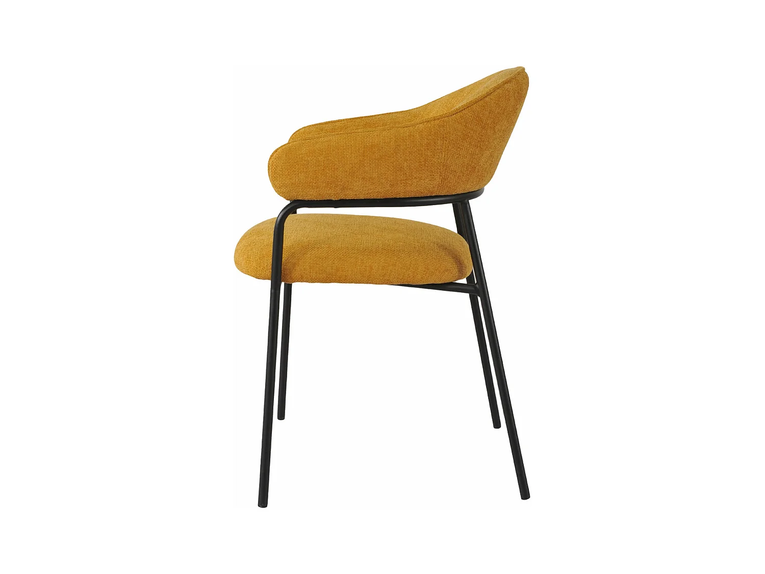 Sedie Rebecca Mobili Kadid 82,5x57x56,5 Tessuto Poliestere Acciaio Giallo Nero Moderno SET 2 pezzi