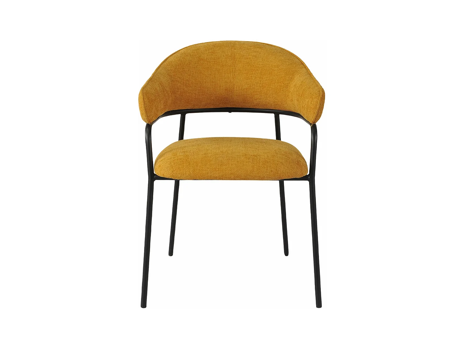 Sedie Rebecca Mobili Kadid 82,5x57x56,5 Tessuto Poliestere Acciaio Giallo Nero Moderno SET 2 pezzi