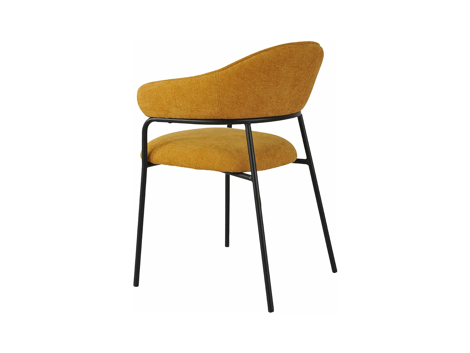 Sedie Rebecca Mobili Kadid 82,5x57x56,5 Tessuto Poliestere Acciaio Giallo Nero Moderno SET 2 pezzi