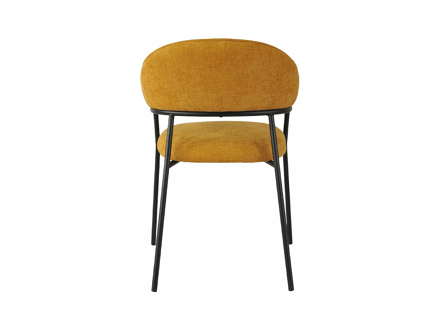 Sedie Rebecca Mobili Kadid 82,5x57x56,5 Tessuto Poliestere Acciaio Giallo Nero Moderno SET 2 pezzi