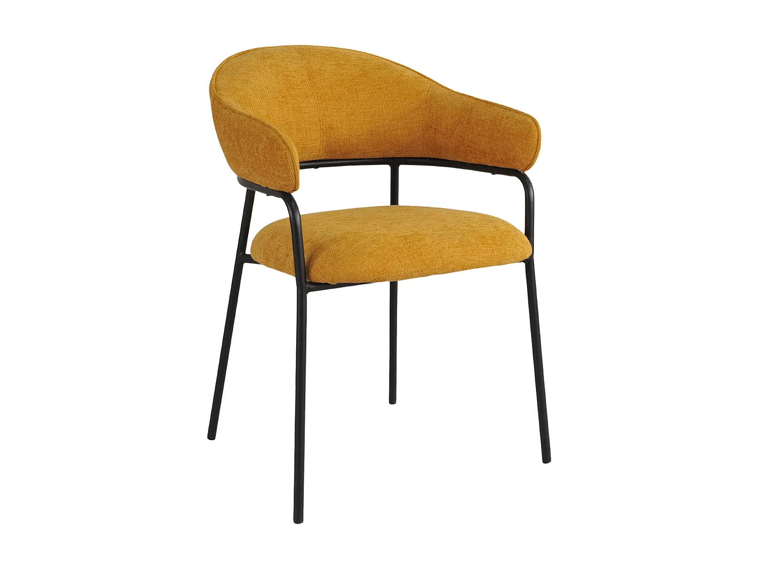 Cadeiras Rebecca Mobili Kadid 82,5x57x56,5 Tecido de Poliéster Aço Amarelo Preto Moderno CONJUNTO 2 peças