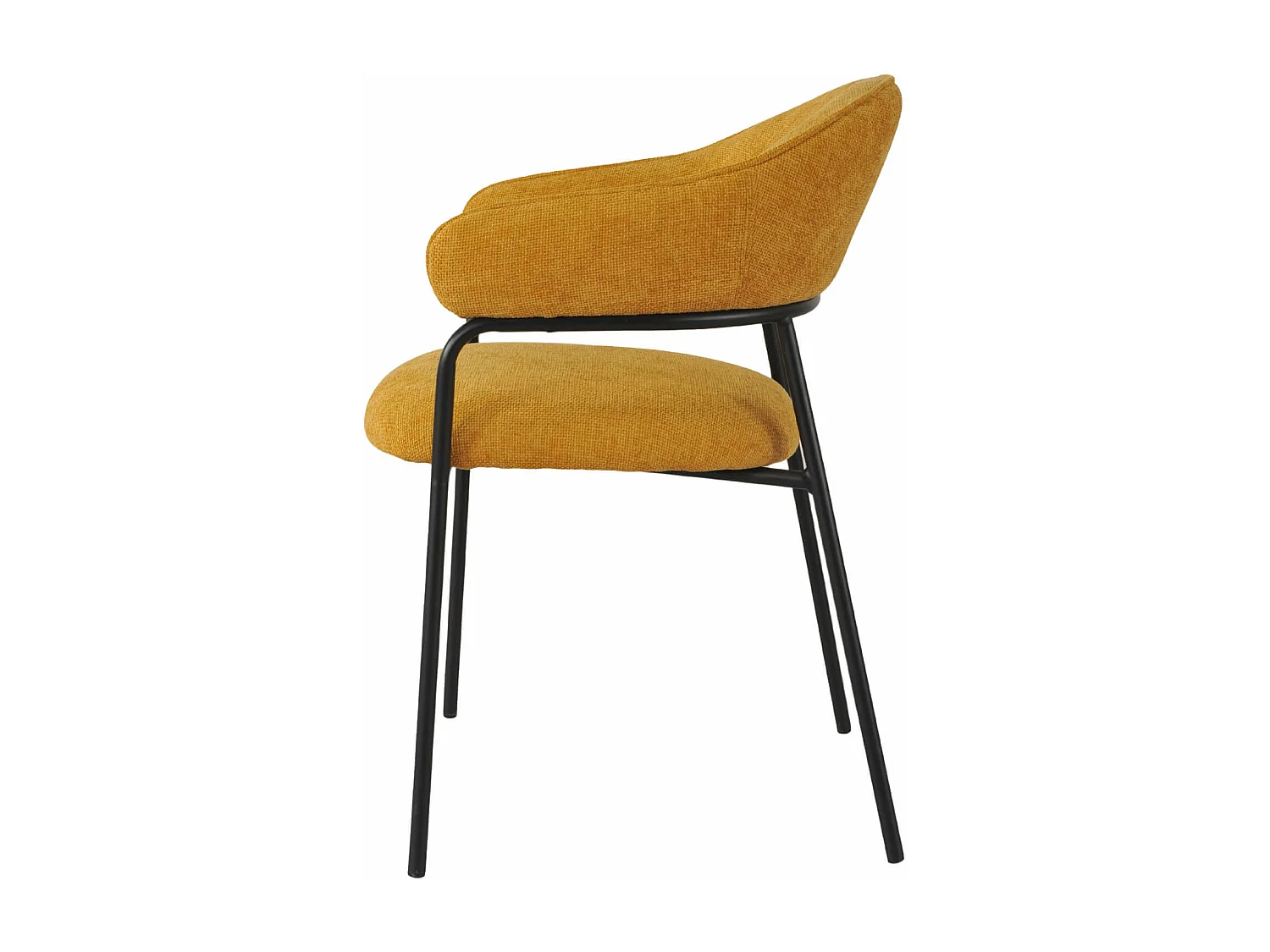 Cadeiras Rebecca Mobili Kadid 82,5x57x56,5 Tecido de Poliéster Aço Amarelo Preto Moderno CONJUNTO 2 peças