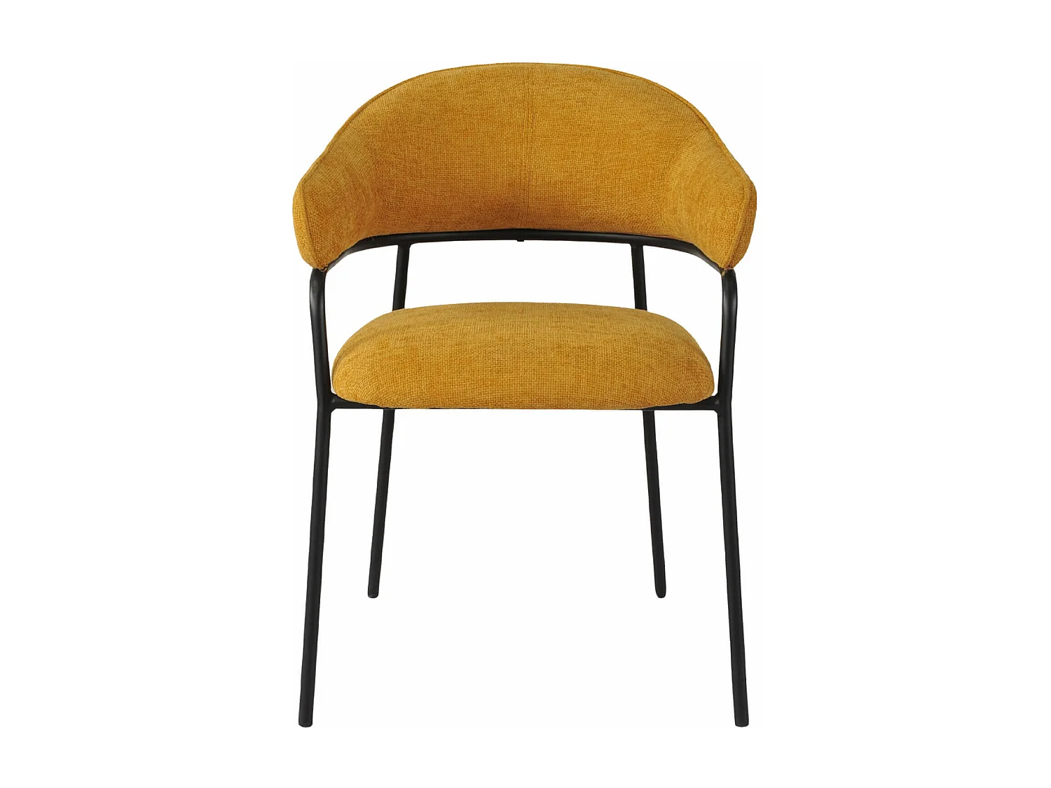 Cadeiras Rebecca Mobili Kadid 82,5x57x56,5 Tecido de Poliéster Aço Amarelo Preto Moderno CONJUNTO 2 peças