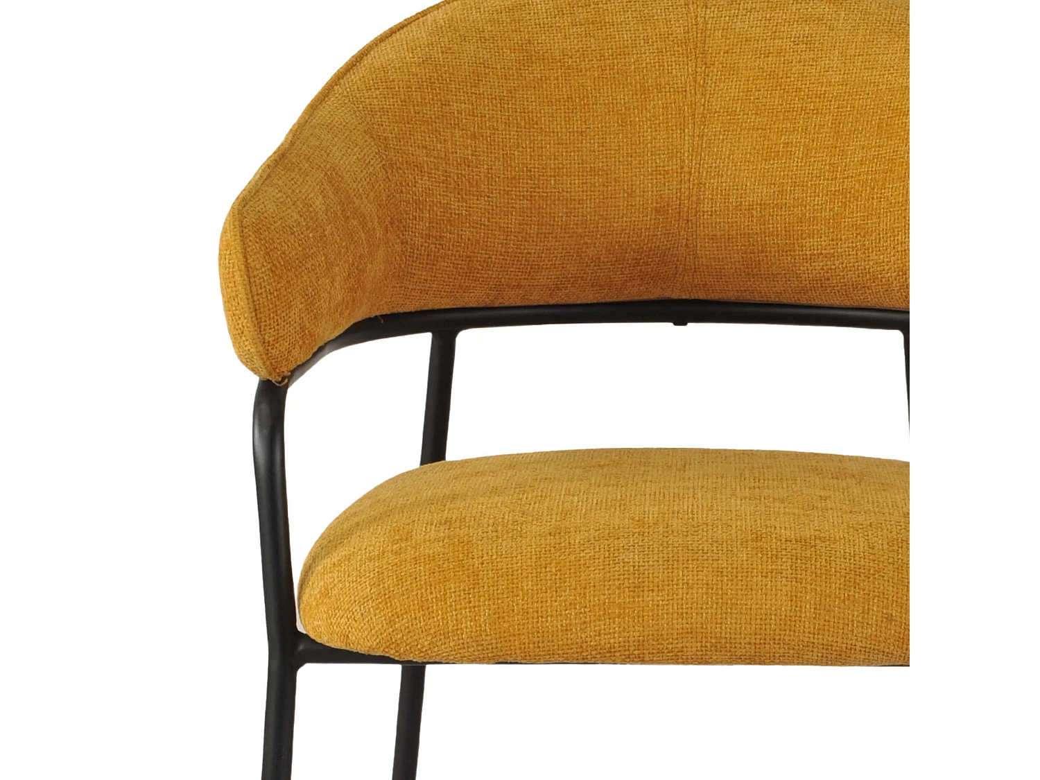 Cadeiras Rebecca Mobili Kadid 82,5x57x56,5 Tecido de Poliéster Aço Amarelo Preto Moderno CONJUNTO 2 peças