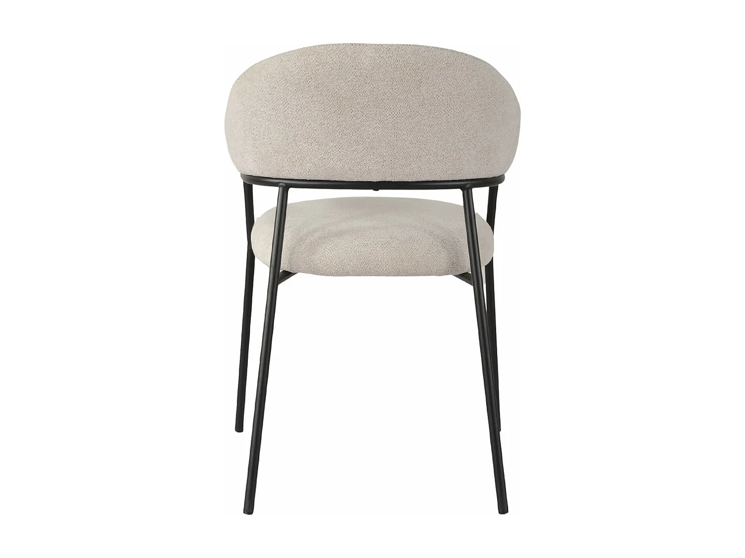 Chaises Bakla 82,5x57x56,5 Tissu Polyester Acier Blanc Perle Noir Moderne ENSEMBLE 2 pièces