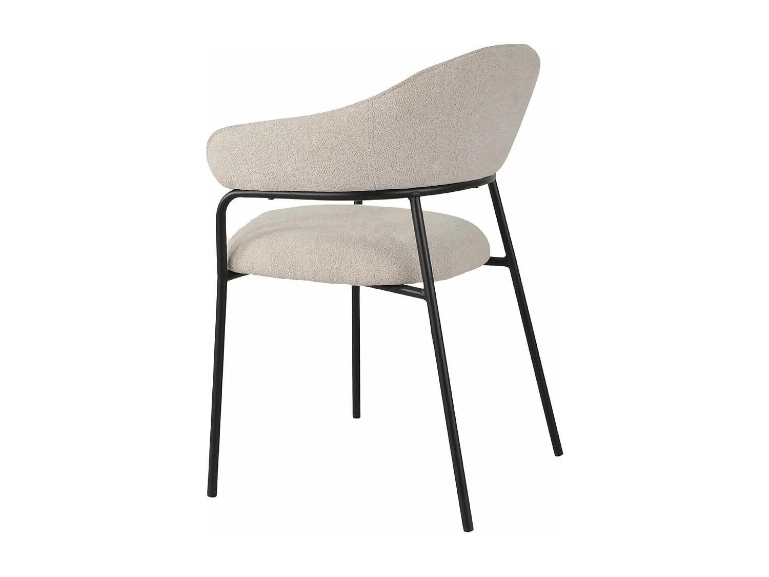 Cadeiras Rebecca Mobili Bakla 82,5x57x56,5 Tecido de Poliéster Aço Branco Pérola Preto Moderno CONJUNTO 2 peças