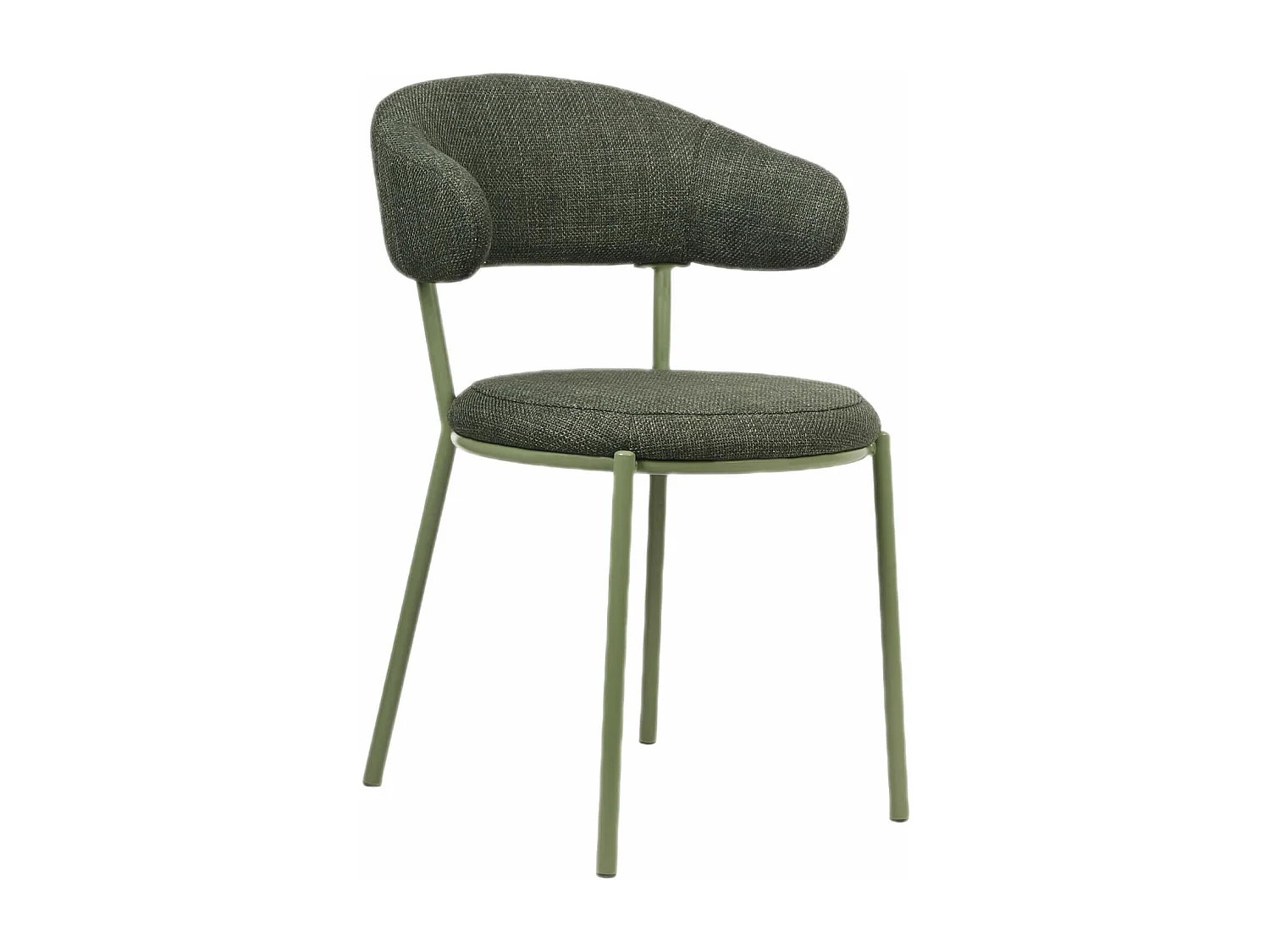 Sedie Rebecca Mobili Zeita 80,5x47,5x57,5 Tessuto Poliestere Acciaio Verde Moderno SET 2 pezzi