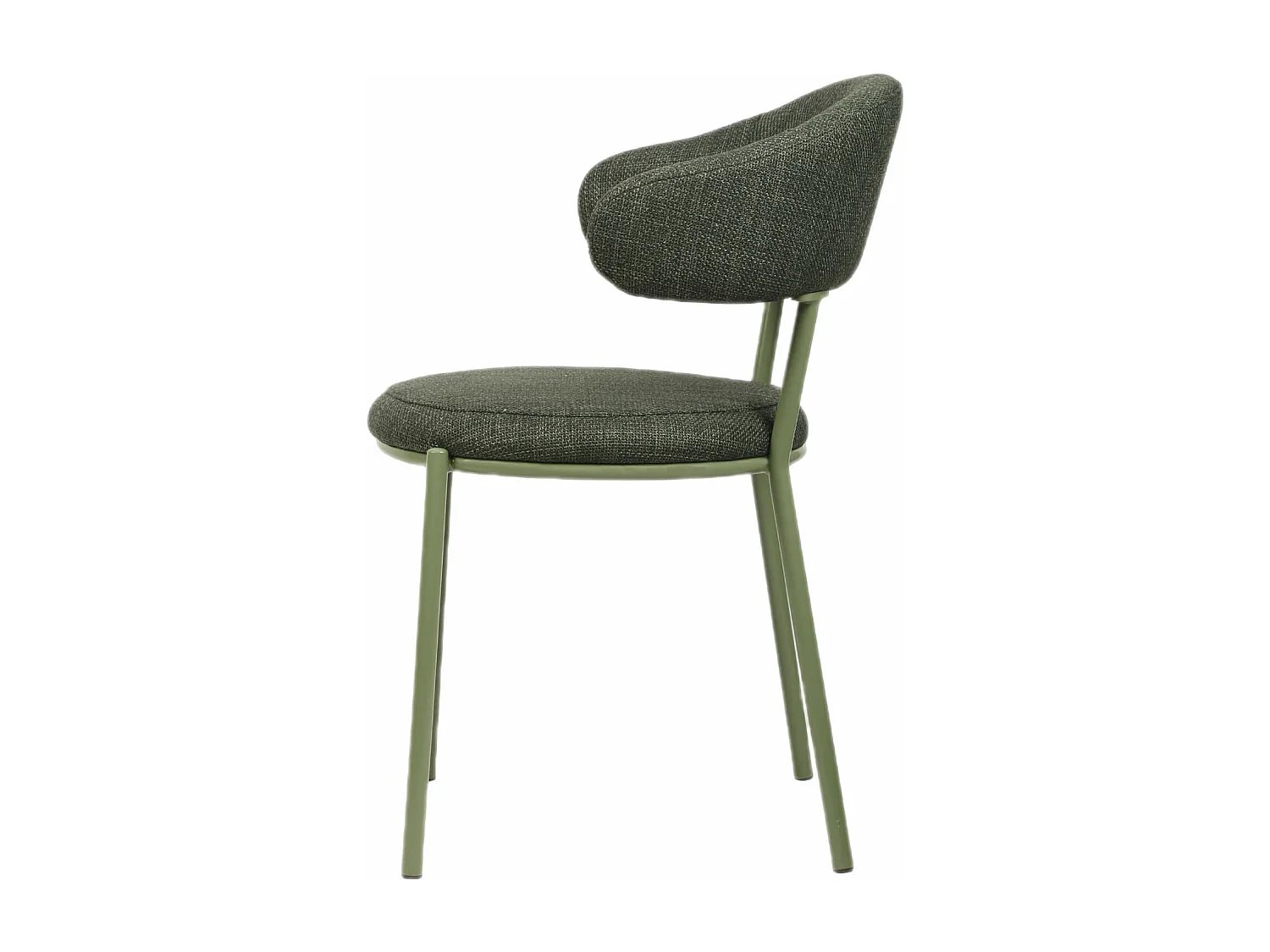 Sedie Rebecca Mobili Zeita 80,5x47,5x57,5 Tessuto Poliestere Acciaio Verde Moderno SET 2 pezzi