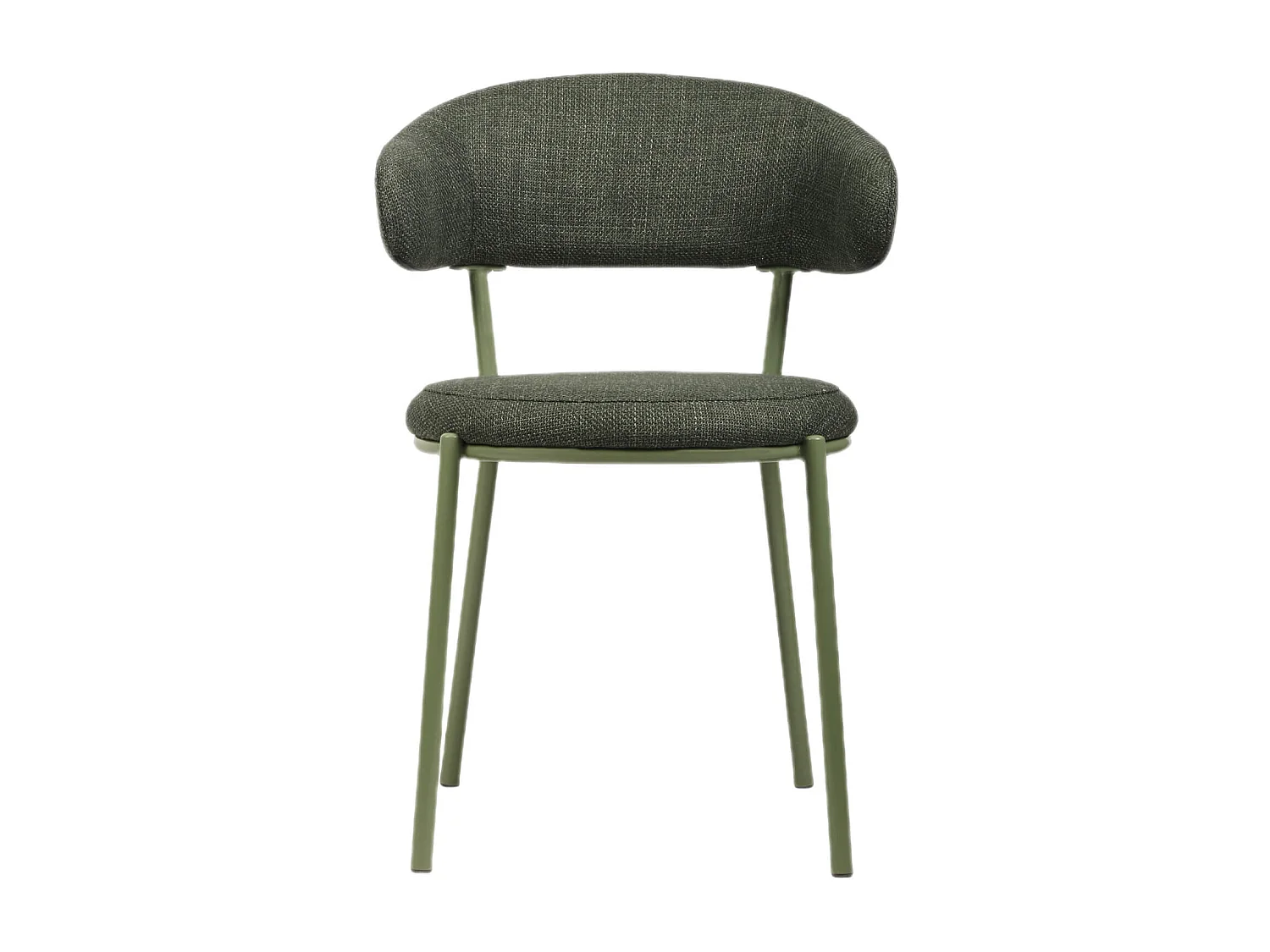 Sedie Rebecca Mobili Zeita 80,5x47,5x57,5 Tessuto Poliestere Acciaio Verde Moderno SET 2 pezzi