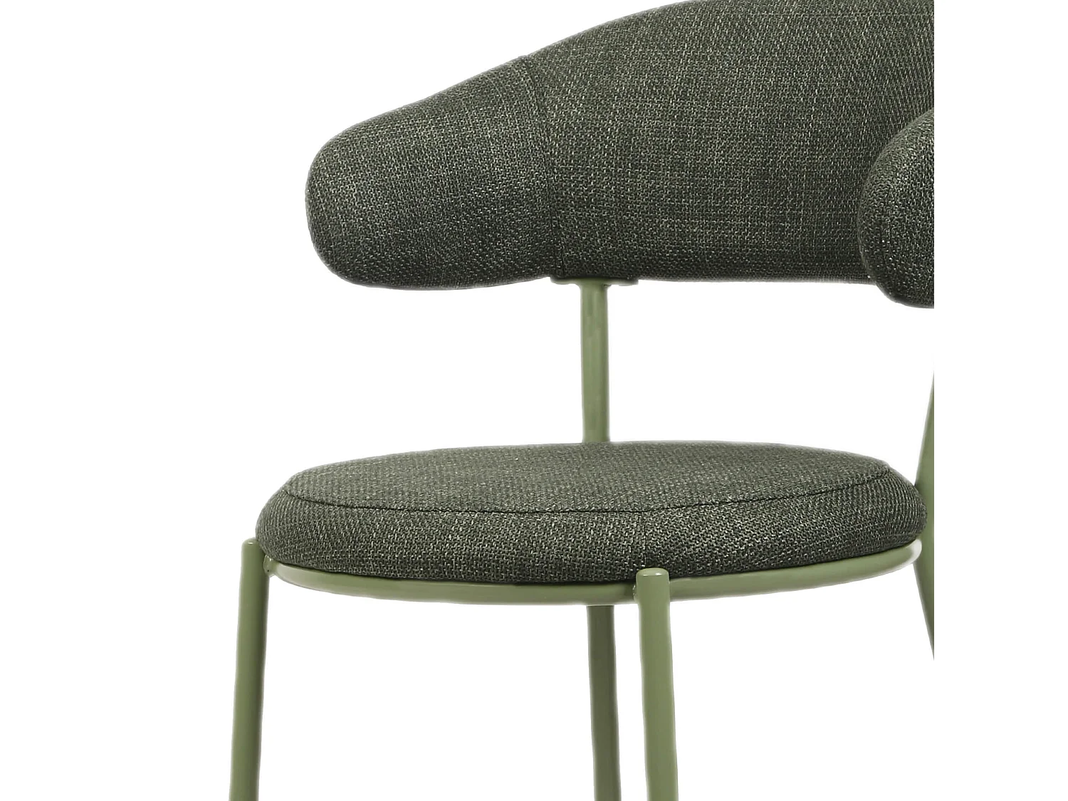 Sedie Rebecca Mobili Zeita 80,5x47,5x57,5 Tessuto Poliestere Acciaio Verde Moderno SET 2 pezzi