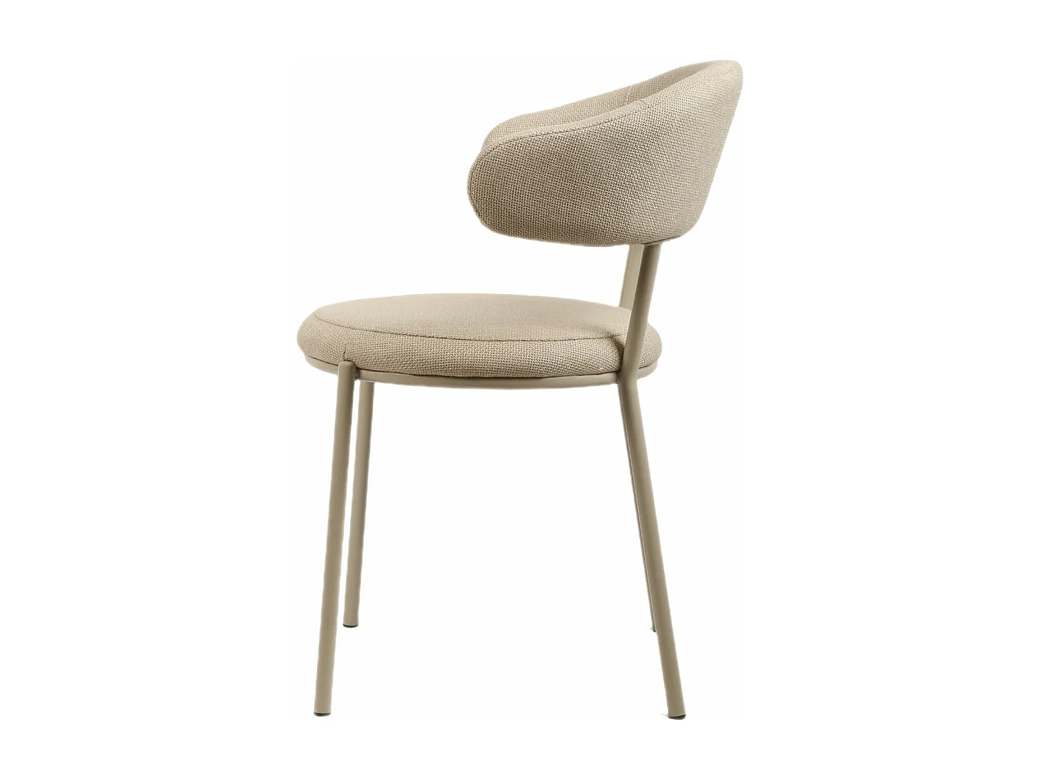 Chaises Alamanda 80,5x47,5x57,5 Tissu Polyester Acier Beige Moderne ENSEMBLE 2 pièces