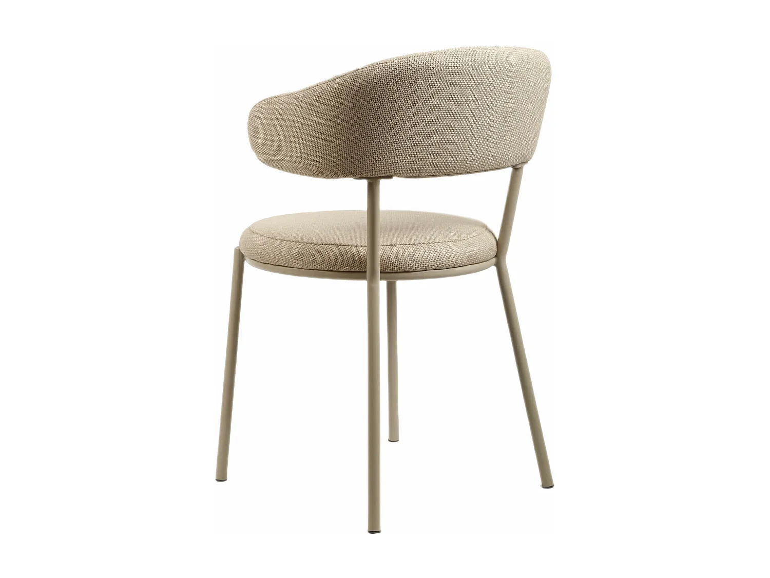 Chaises Alamanda 80,5x47,5x57,5 Tissu Polyester Acier Beige Moderne ENSEMBLE 2 pièces